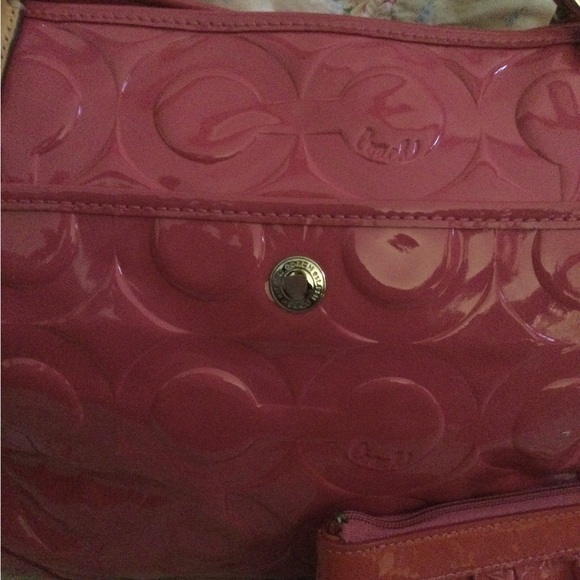 Coach Pink Patent Leather Tote - Picture 4 of 8